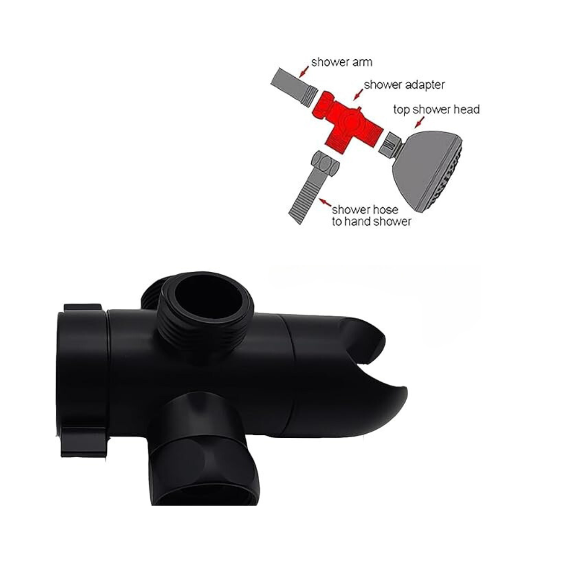 3 -vejs bruser diverter - sort