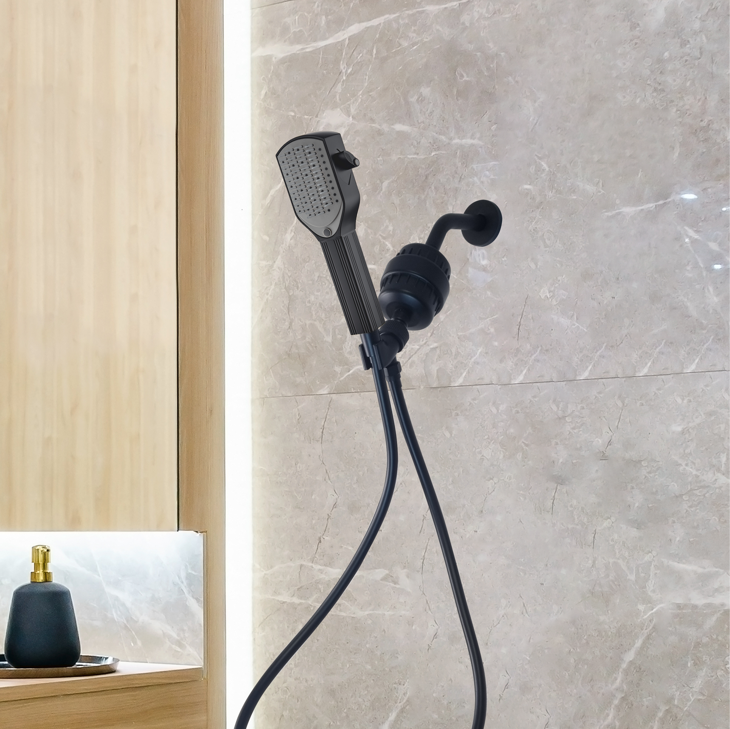 MineralStream Detangler Comb Shower Head