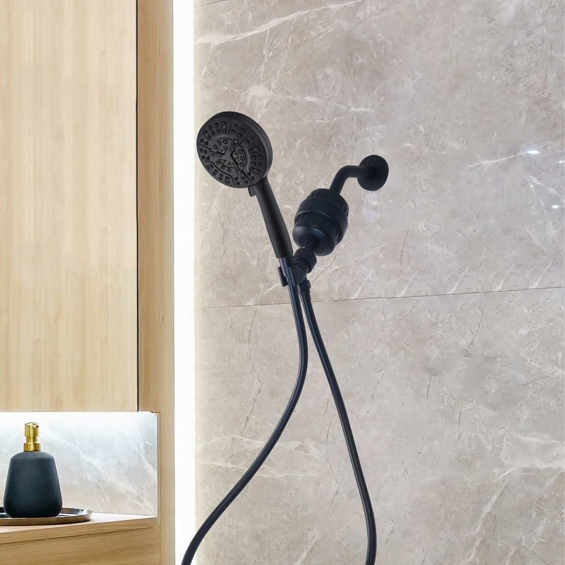 Luxe 10 mode brusehoved komplet brusesæt