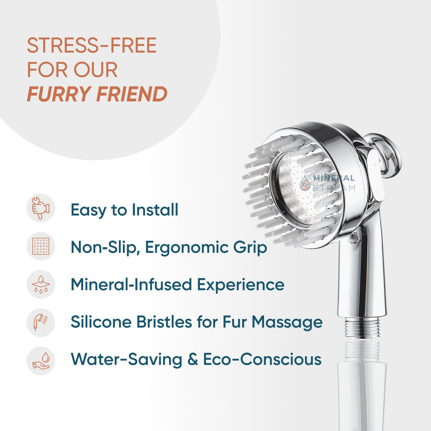 Dog spa brusehoved komplet brusekit