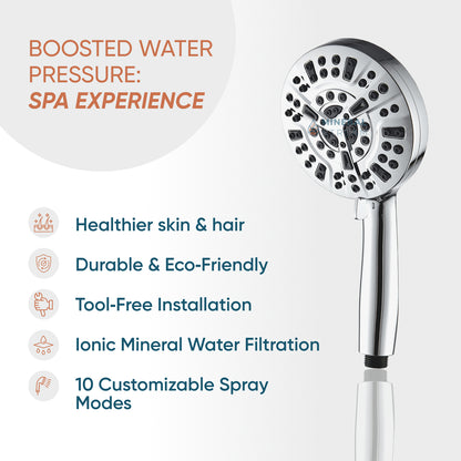 Mineralstream Luxe 10 Mode High Pressure Bruser Head (Filtreret)