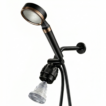 MineralStream BLACK - Brusehoved med C-vitamin filtrering